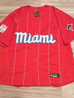Nike MLB Authentic Collection Miami Marlins City Connect Jersey Size 56 3XL